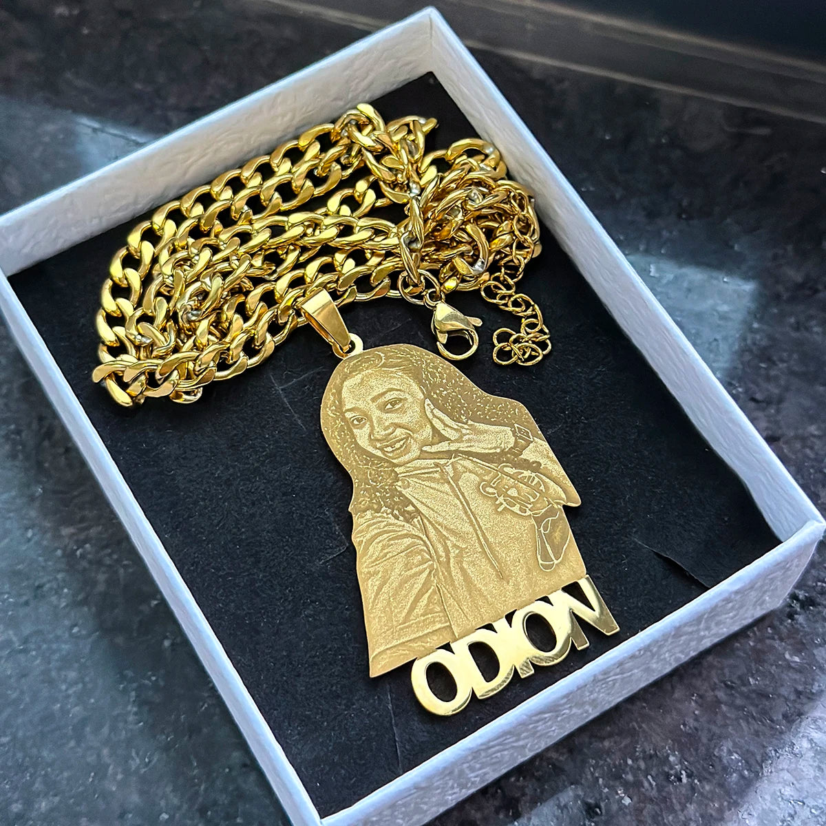 Custom Engraved Photo Necklace