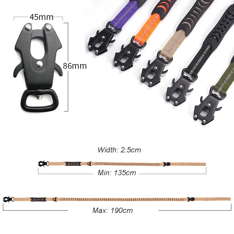 Heavy Duty Tactical Bungee Dog Leash & Car Seatbelt