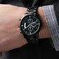 Personalized Black Engraved Chronograph Watch