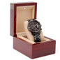 Personalized Black Engraved Chronograph Watch
