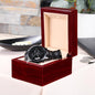 Personalized Black Engraved Chronograph Watch