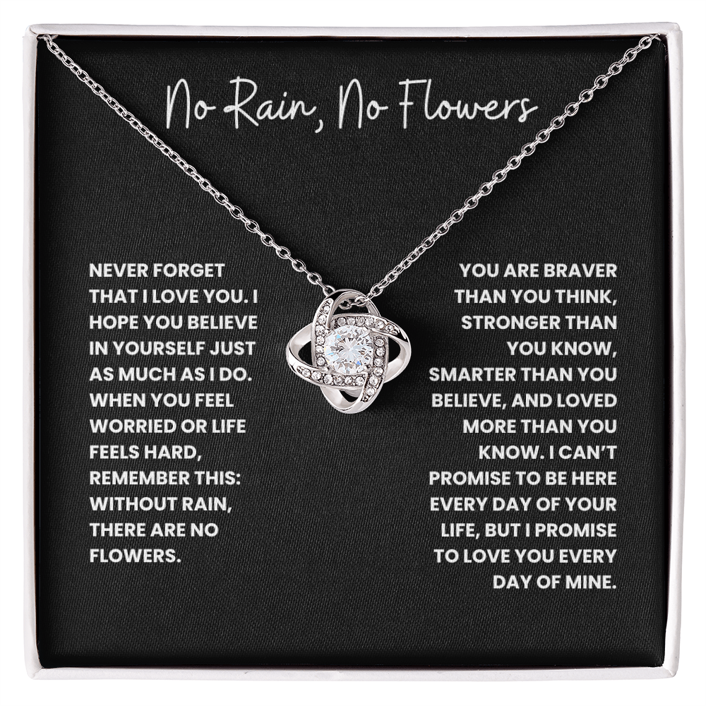 No Rain, No Flowers- Love Knot Necklace