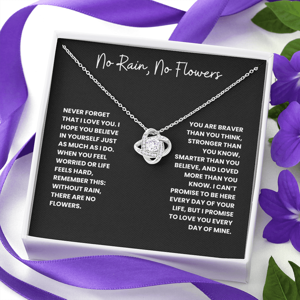 No Rain, No Flowers- Love Knot Necklace