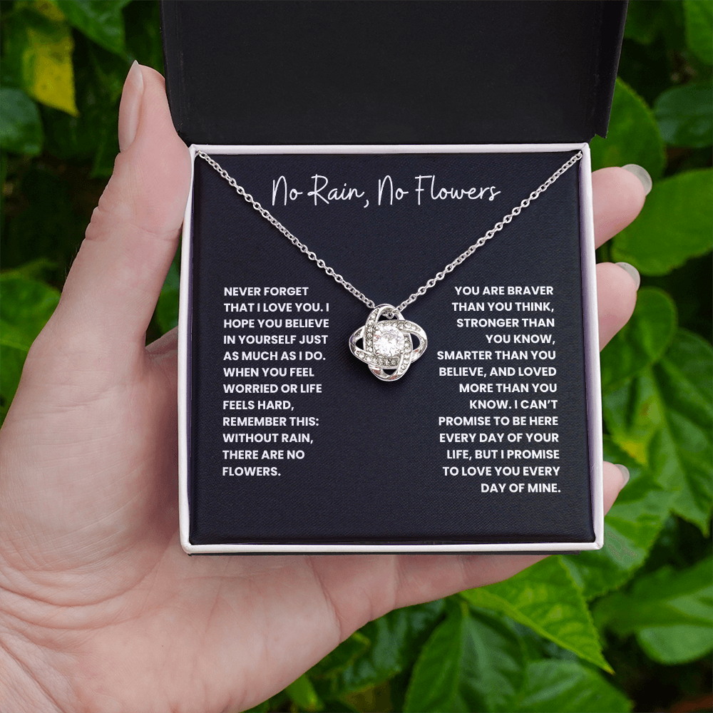 No Rain, No Flowers- Love Knot Necklace