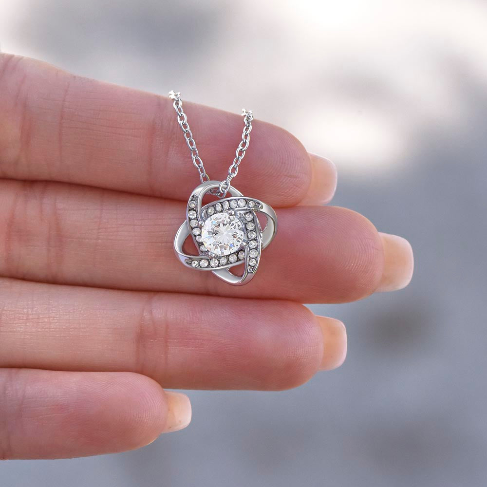 Gift For Wife - "I Can't Live Without You" Love Knot Necklace