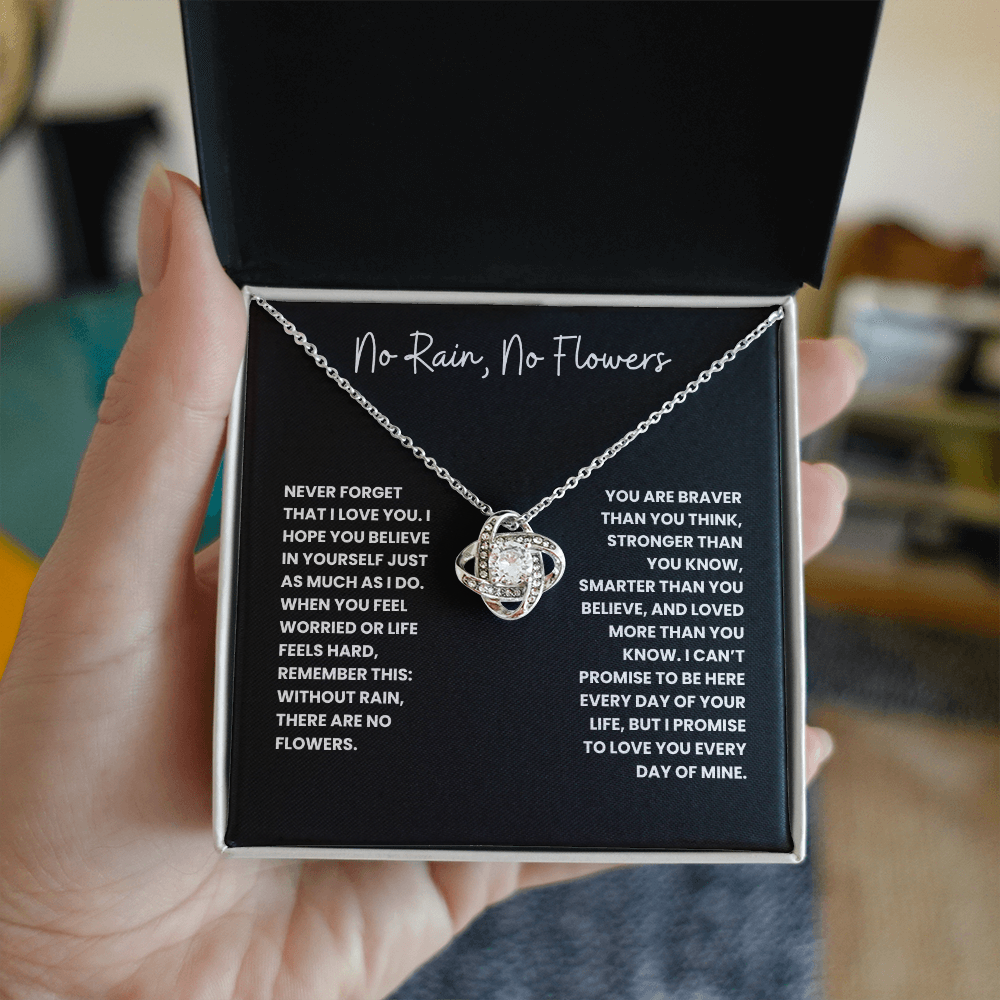 No Rain, No Flowers- Love Knot Necklace