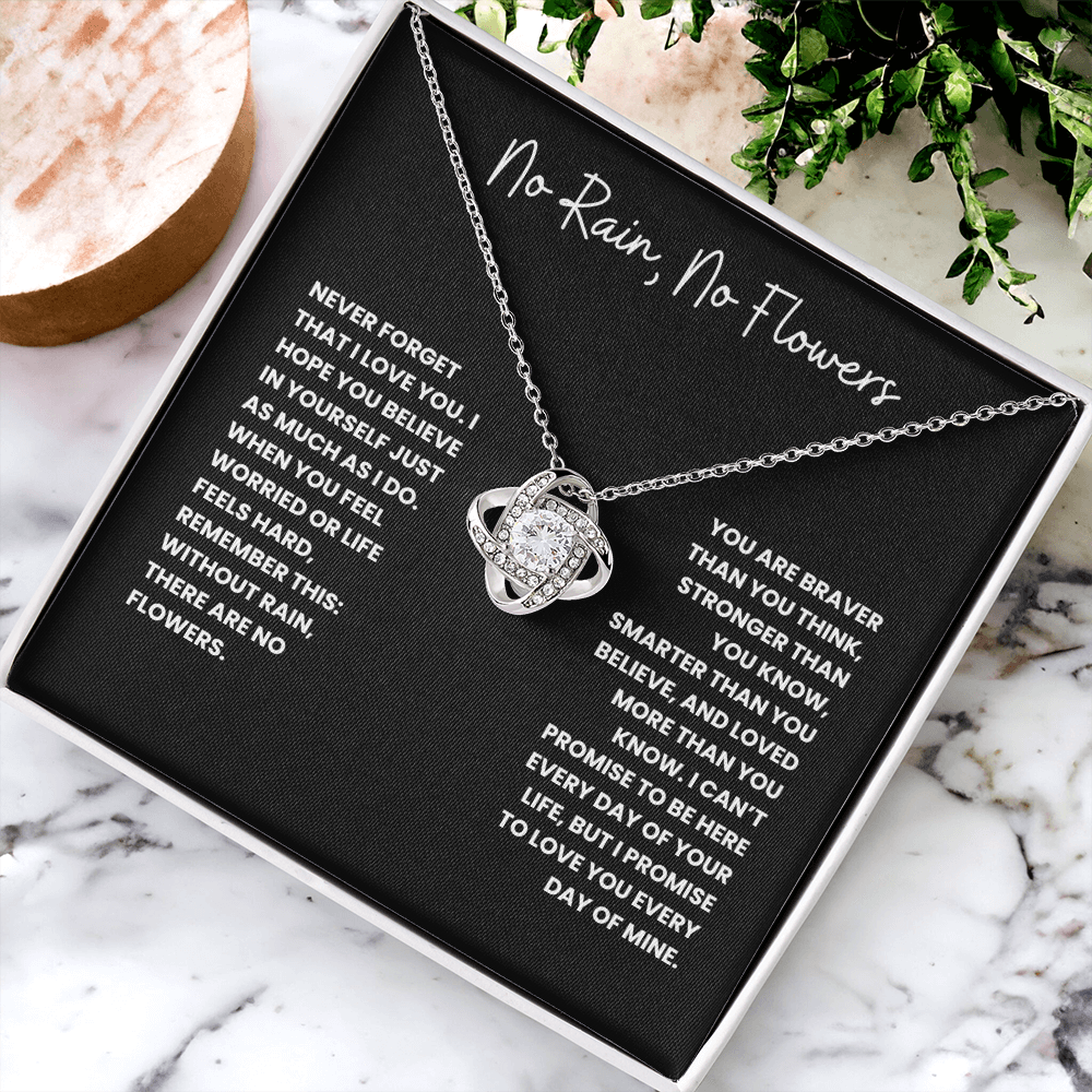 No Rain, No Flowers- Love Knot Necklace