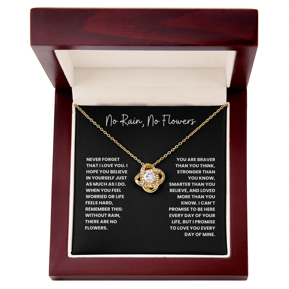 No Rain, No Flowers- Love Knot Necklace