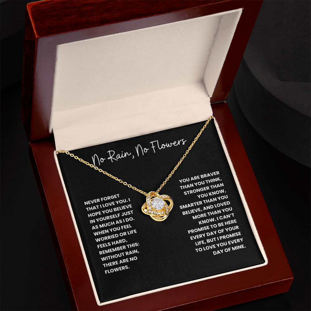 No Rain, No Flowers- Love Knot Necklace