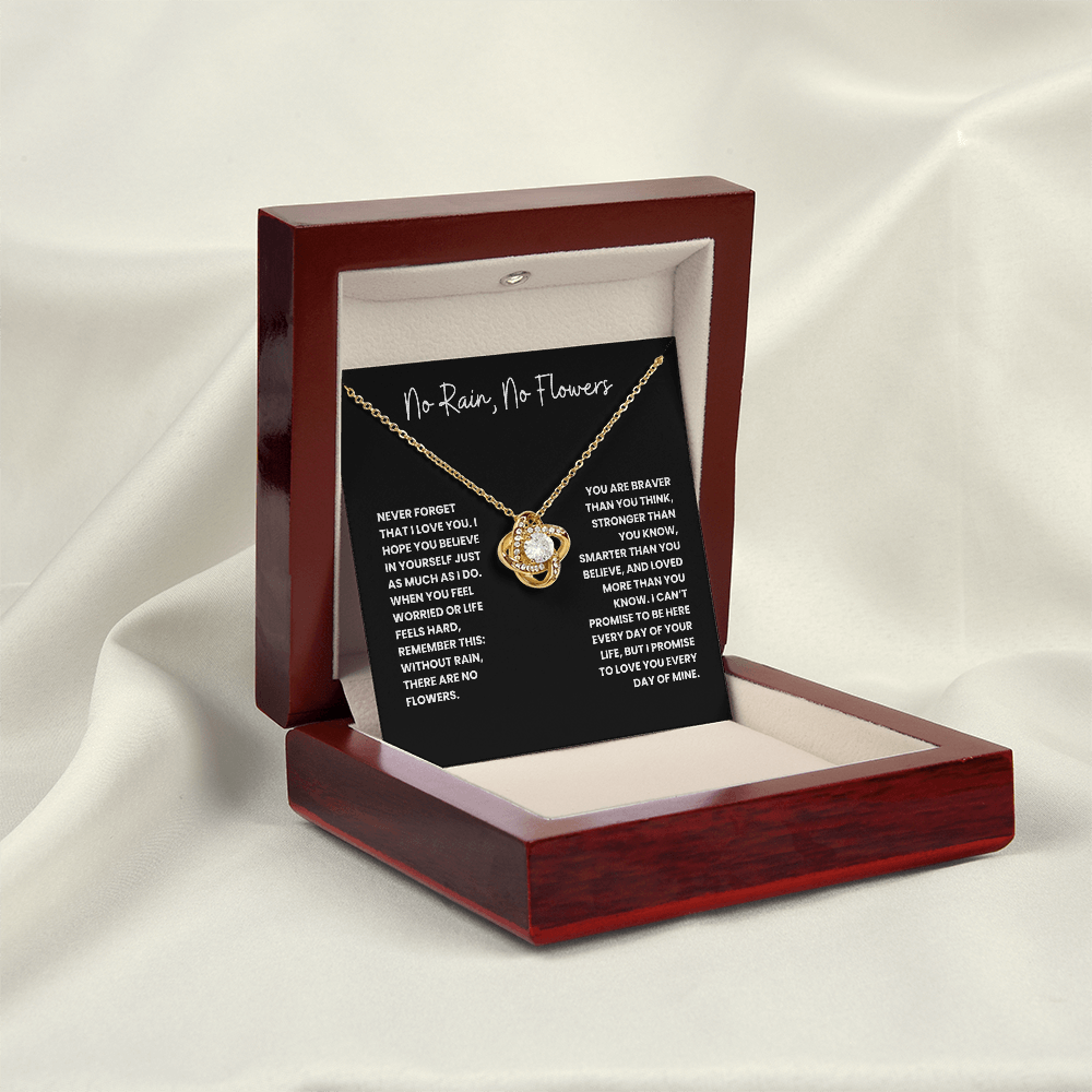 No Rain, No Flowers- Love Knot Necklace