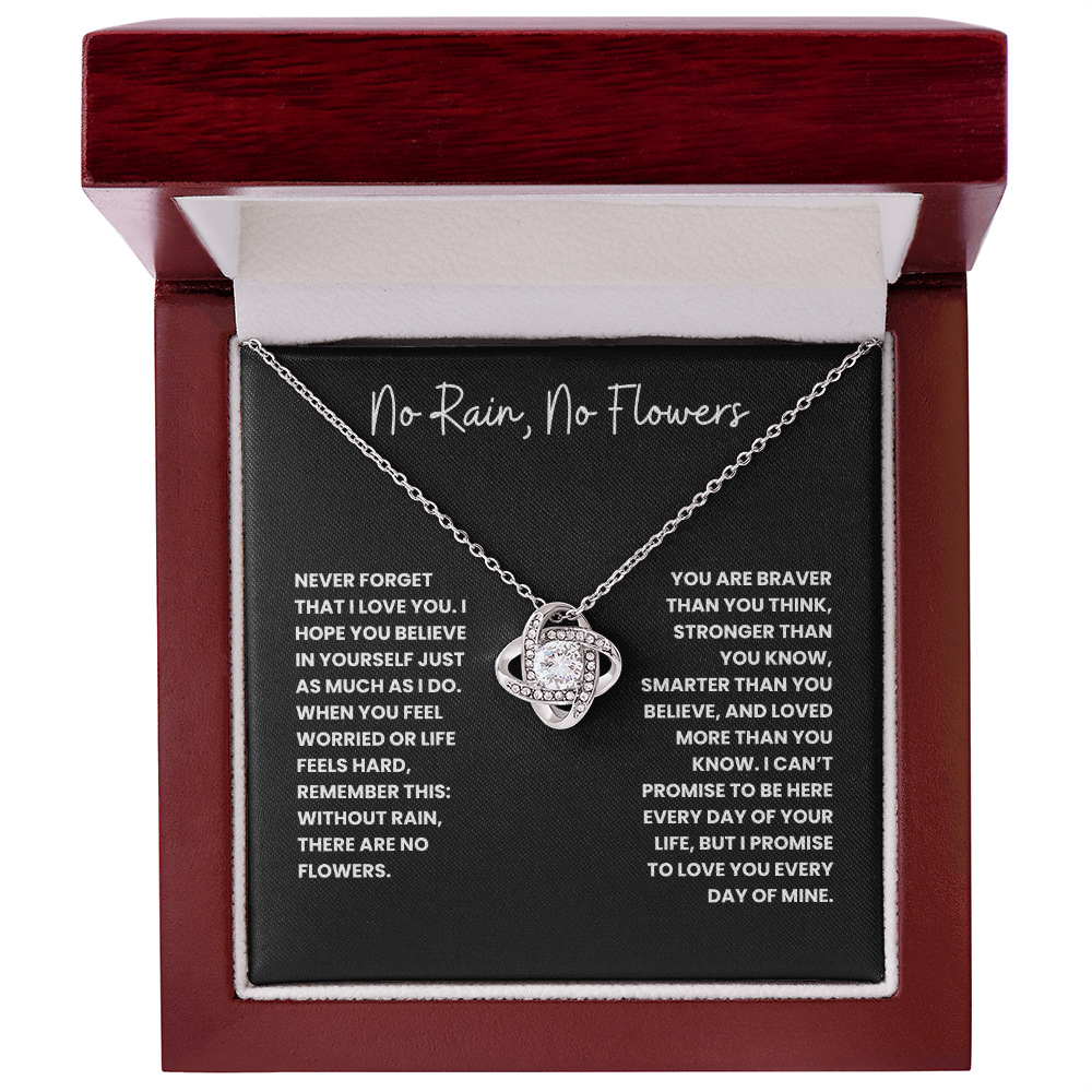 No Rain, No Flowers- Love Knot Necklace
