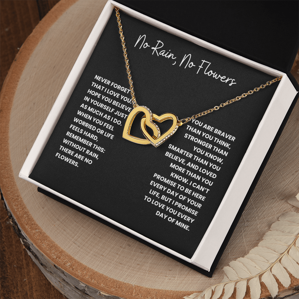 No Rain, No Flowers- Interlocking Hearts Necklace