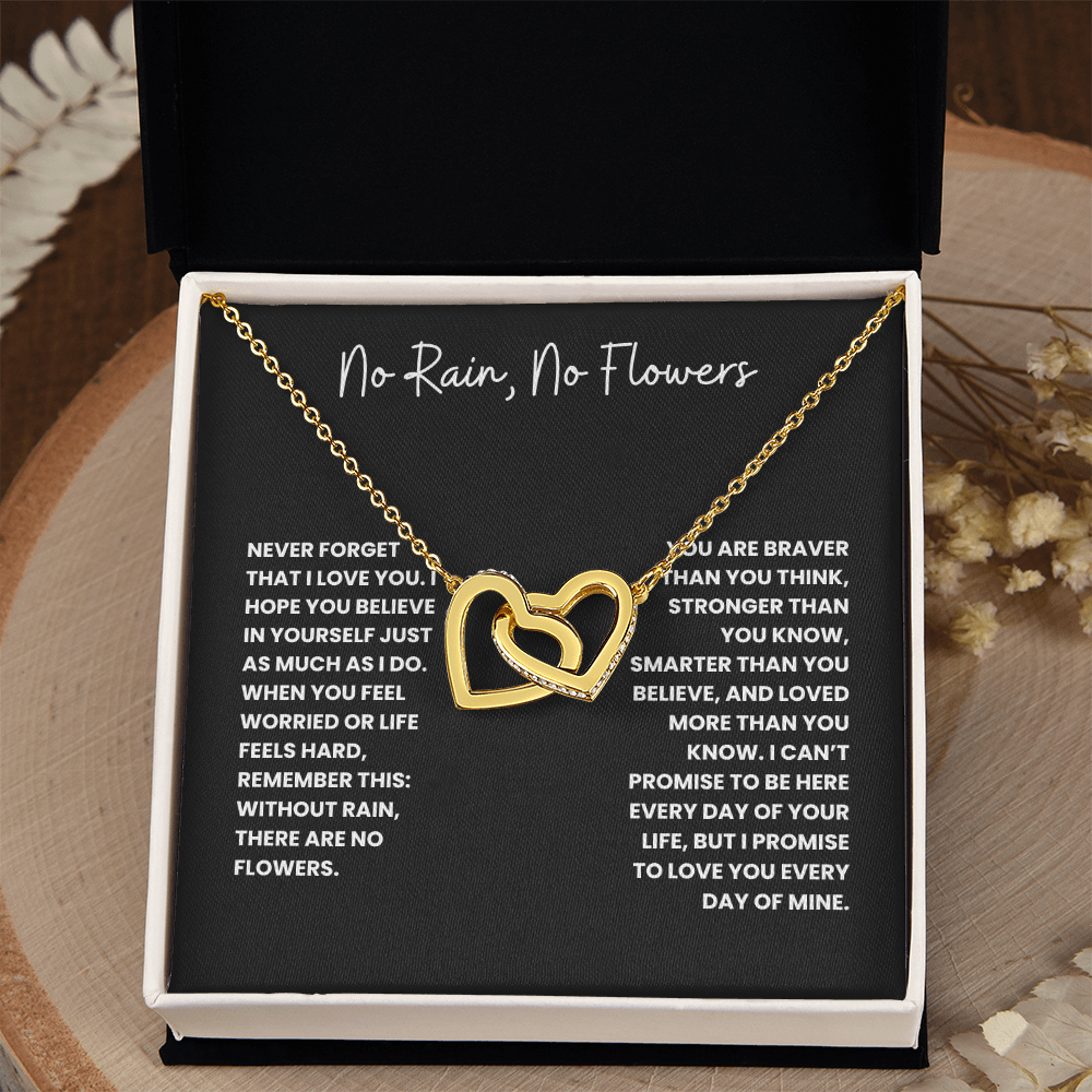 No Rain, No Flowers- Interlocking Hearts Necklace