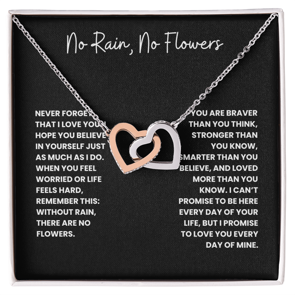 No Rain, No Flowers- Interlocking Hearts Necklace