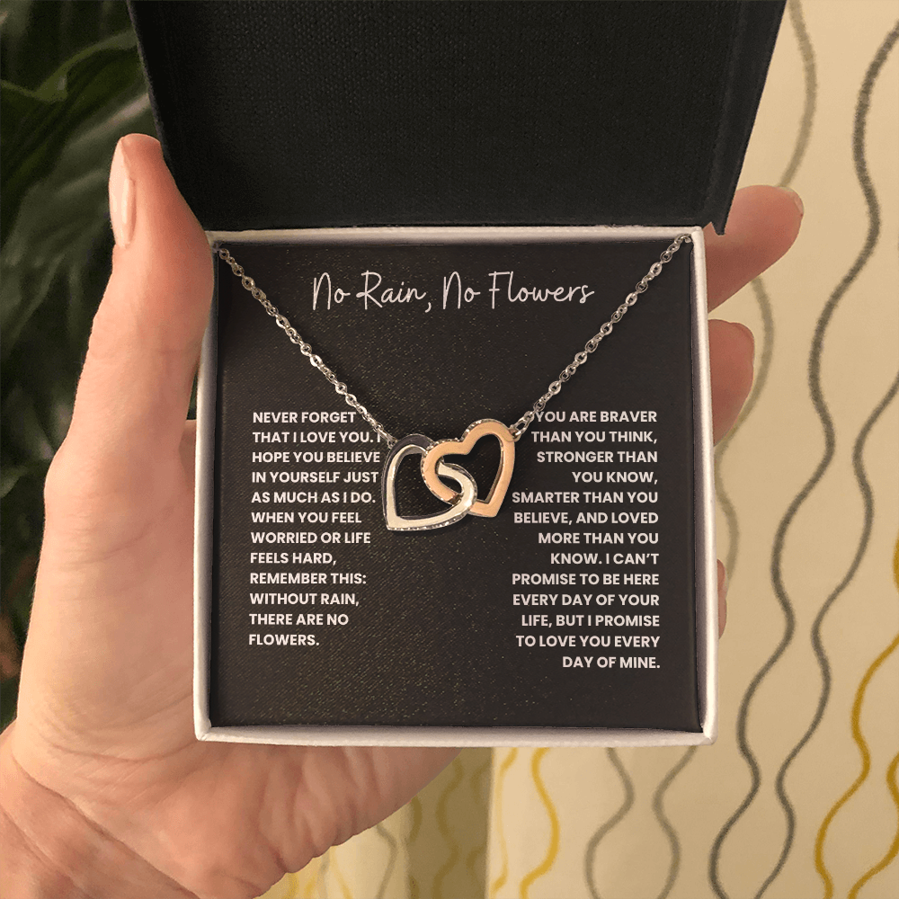 No Rain, No Flowers- Interlocking Hearts Necklace
