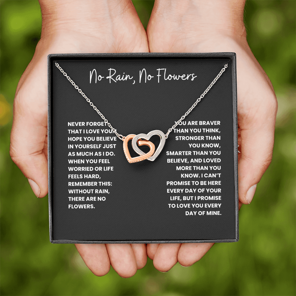 No Rain, No Flowers- Interlocking Hearts Necklace