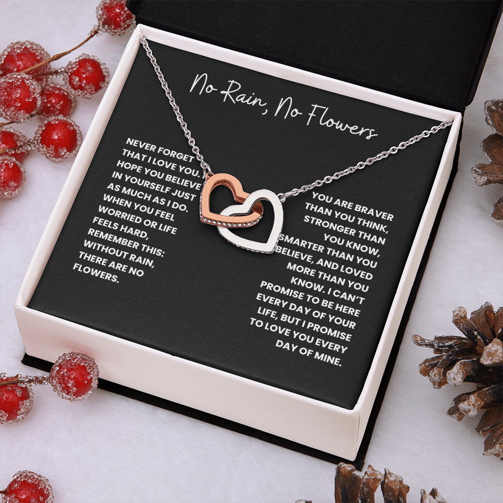 No Rain, No Flowers- Interlocking Hearts Necklace