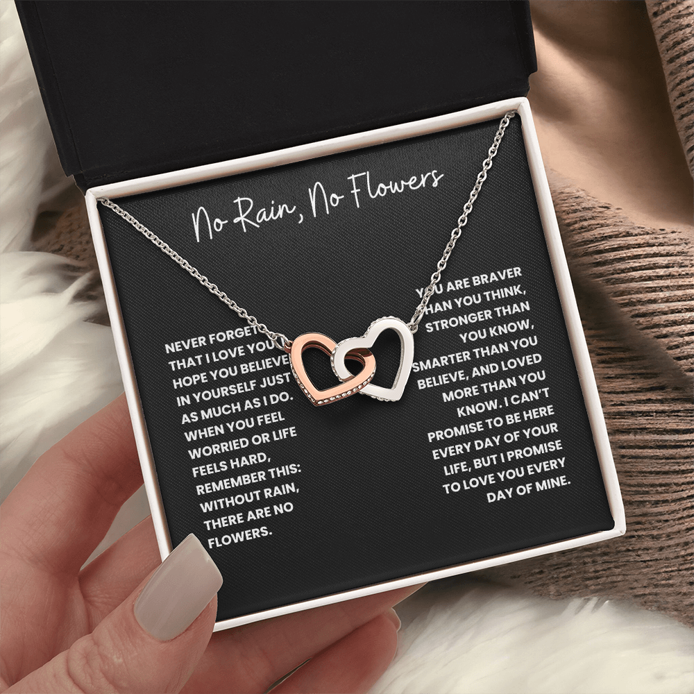 No Rain, No Flowers- Interlocking Hearts Necklace