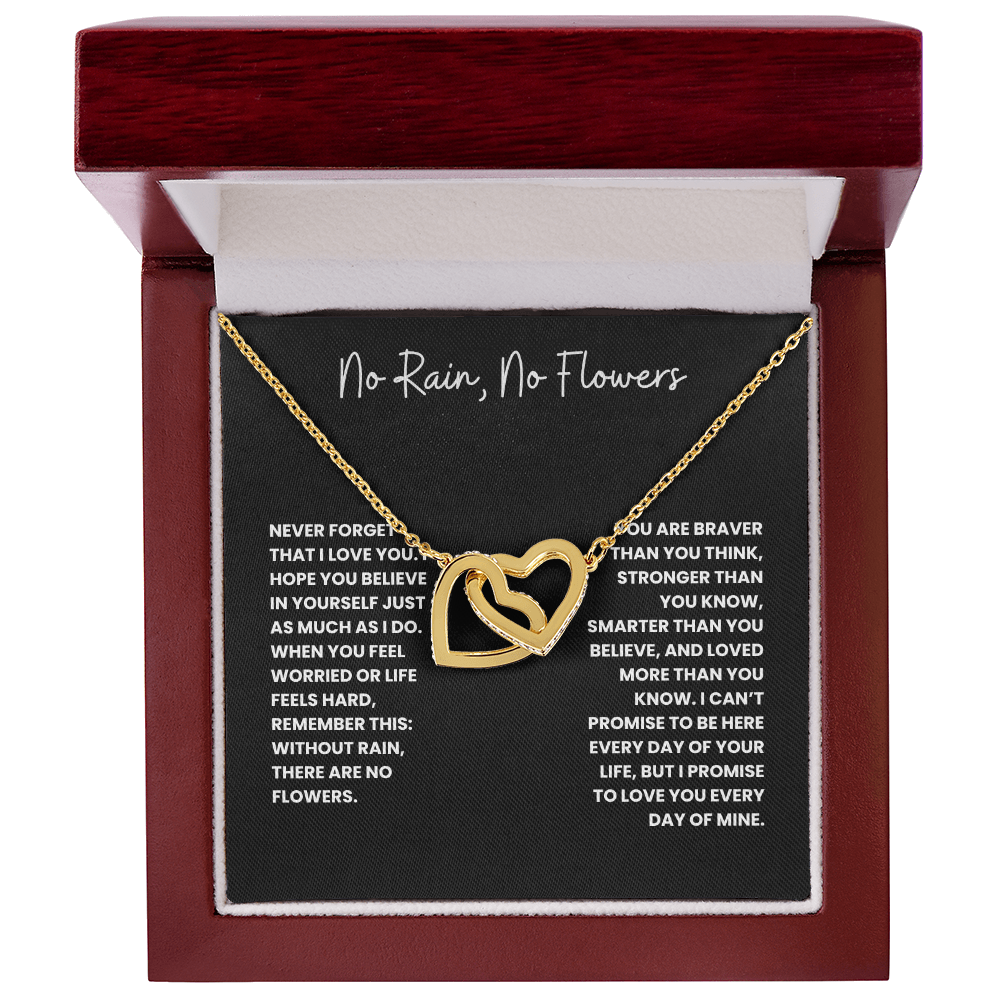 No Rain, No Flowers- Interlocking Hearts Necklace