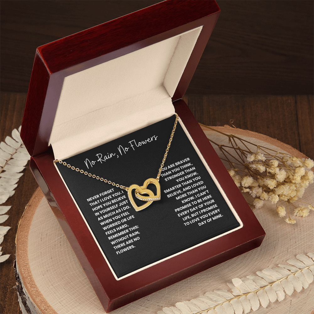 No Rain, No Flowers- Interlocking Hearts Necklace