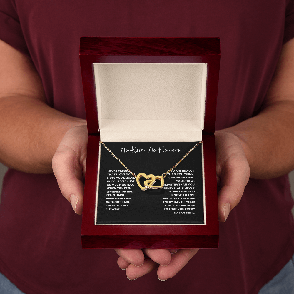 No Rain, No Flowers- Interlocking Hearts Necklace