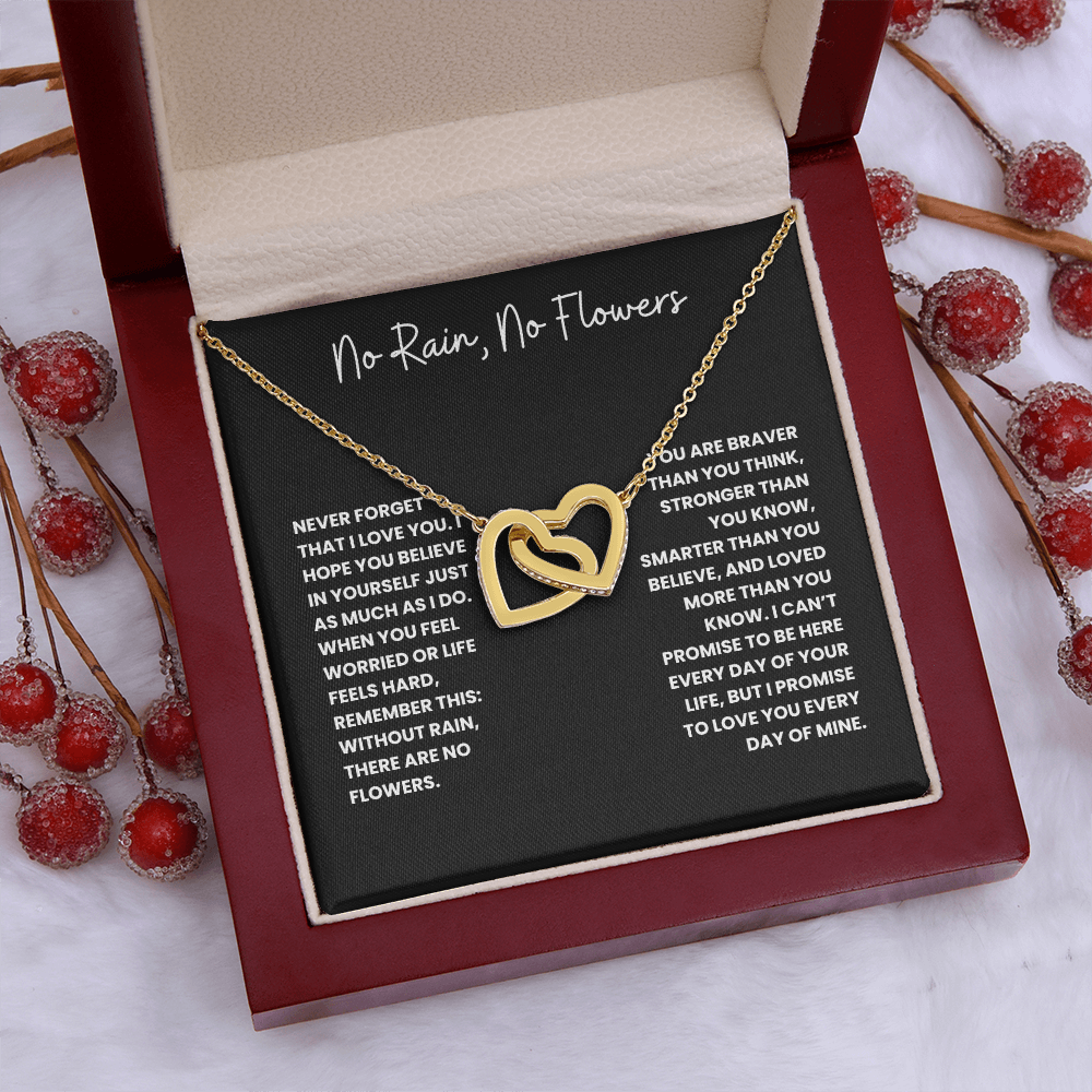 No Rain, No Flowers- Interlocking Hearts Necklace