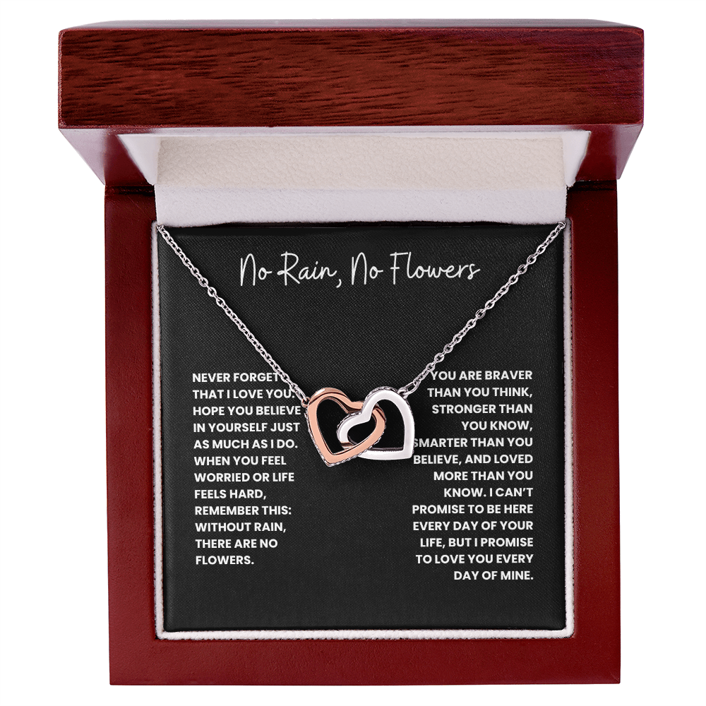 No Rain, No Flowers- Interlocking Hearts Necklace