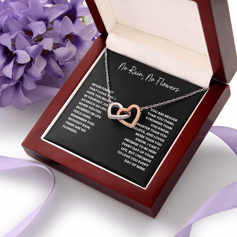 No Rain, No Flowers- Interlocking Hearts Necklace