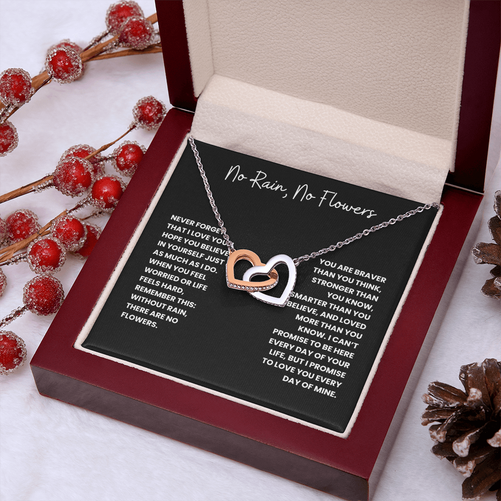 No Rain, No Flowers- Interlocking Hearts Necklace