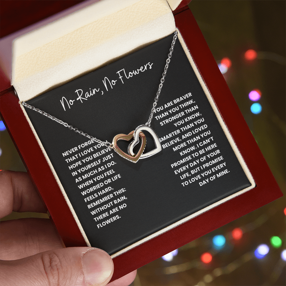 No Rain, No Flowers- Interlocking Hearts Necklace