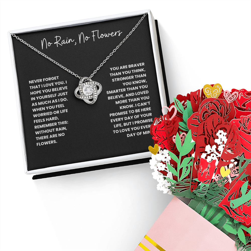 No Rain, No Flowers- Love Knot Necklace & Flower Bouquet