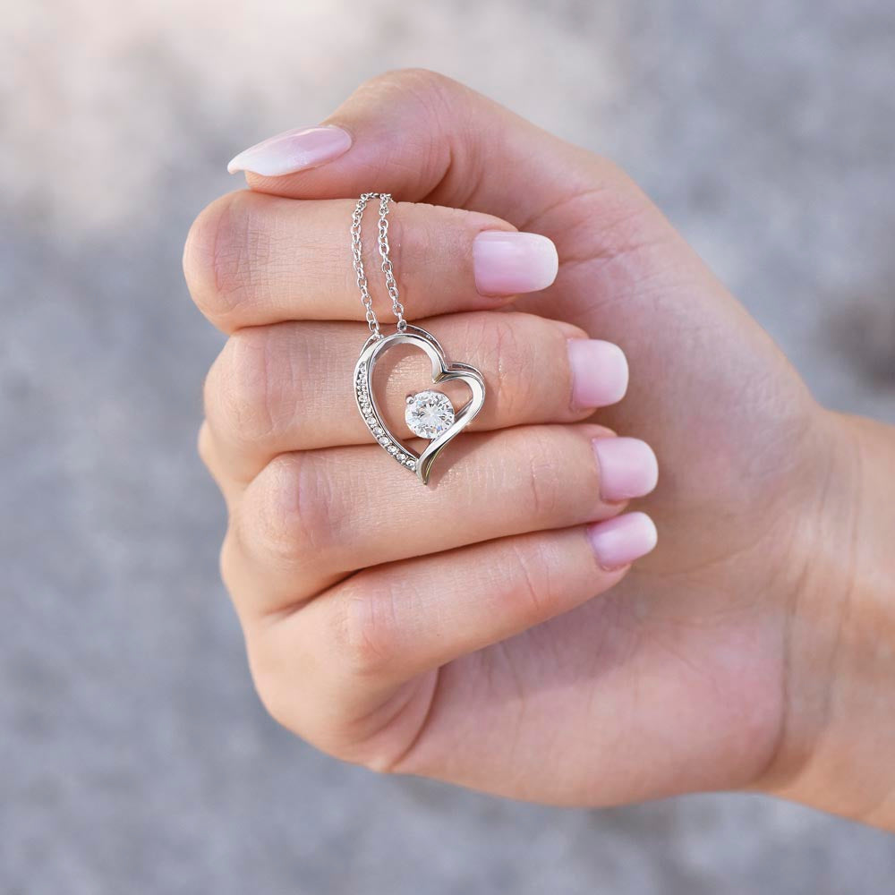 To My Daughter From Dad "Never Forget That I Love You" Heart Necklace
