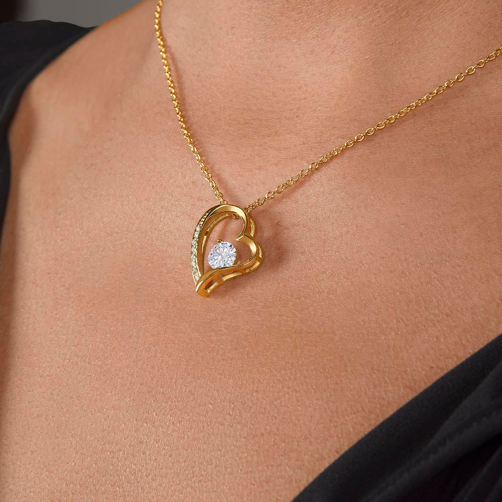 To My Daughter From Dad "Never Forget That I Love You" Heart Necklace
