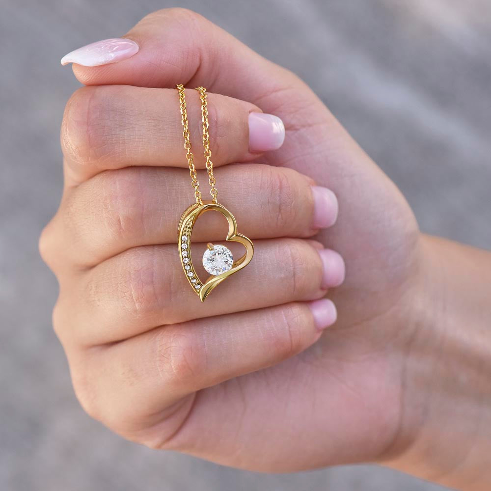 To My Daughter From Dad "Never Forget That I Love You" Heart Necklace