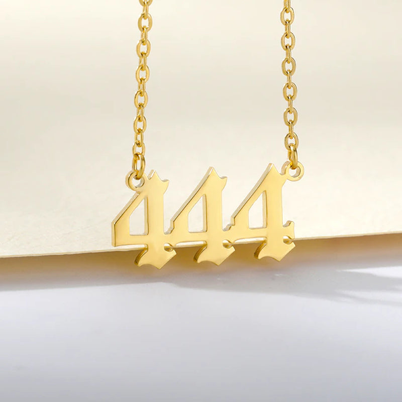 777 Angel Number Necklaces for Women Stainless Steel Couple Necklace Goth Emo Chains Collar Choker Vintage Jewelry Aesthetic