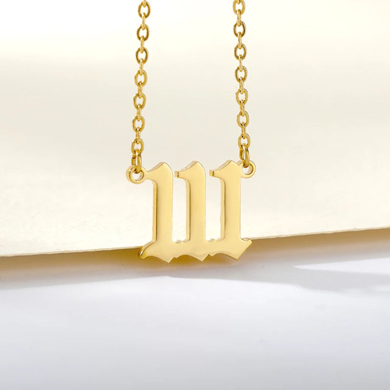 777 Angel Number Necklaces for Women Stainless Steel Couple Necklace Goth Emo Chains Collar Choker Vintage Jewelry Aesthetic