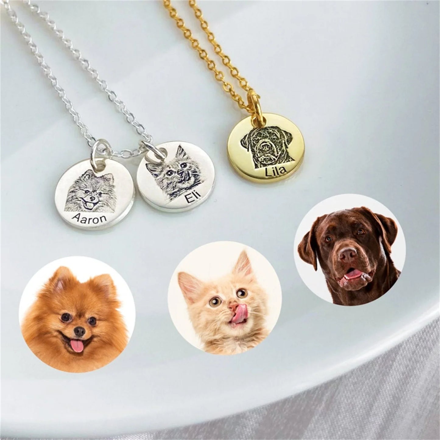 Personalized Gifts for Mom Dog Mom Custom Dog Portrait Necklace Personalized Pet Portrait Necklace Memorial Gift pet Custom Gift