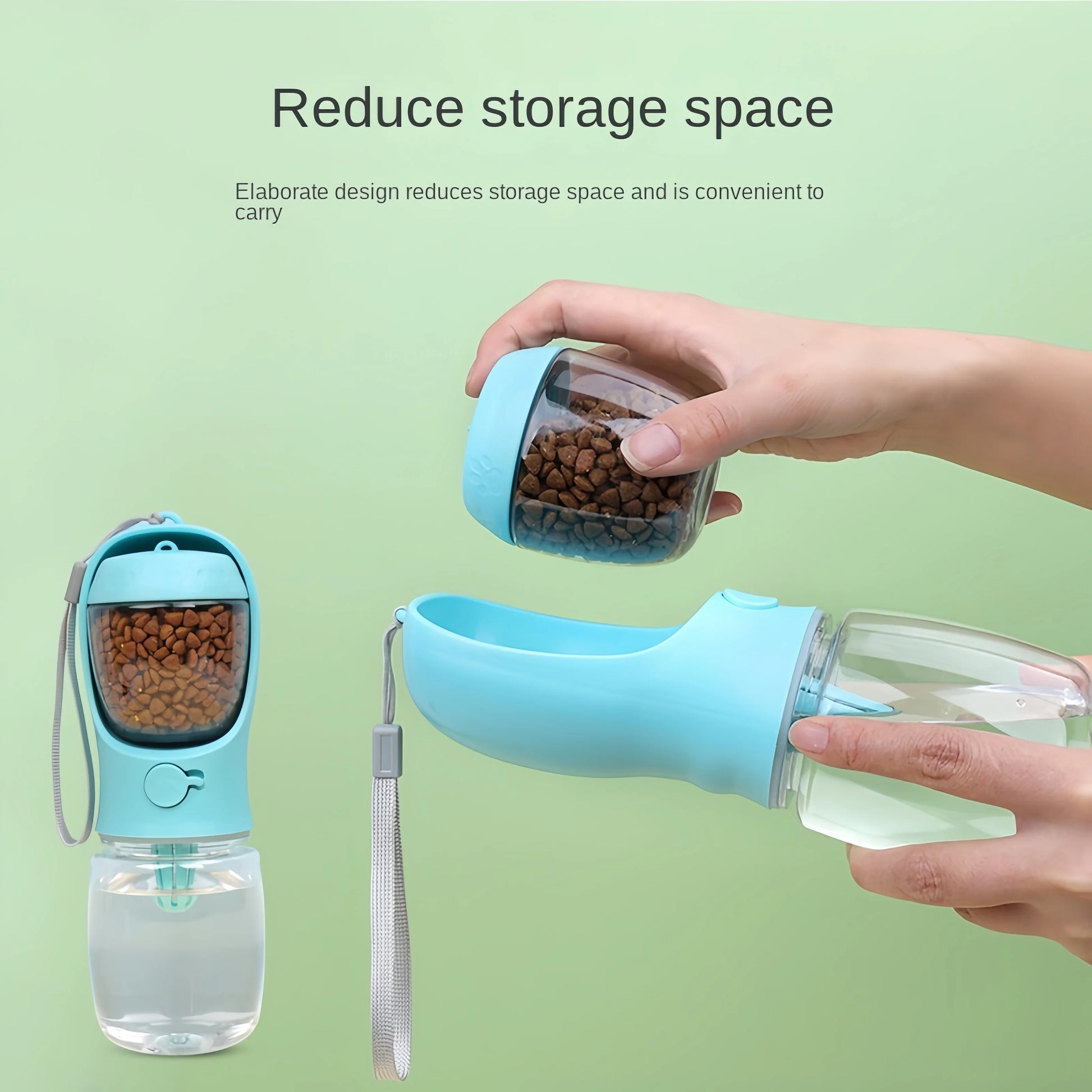 Portable Dog & Cat Travel Water Bottle With Storage Food