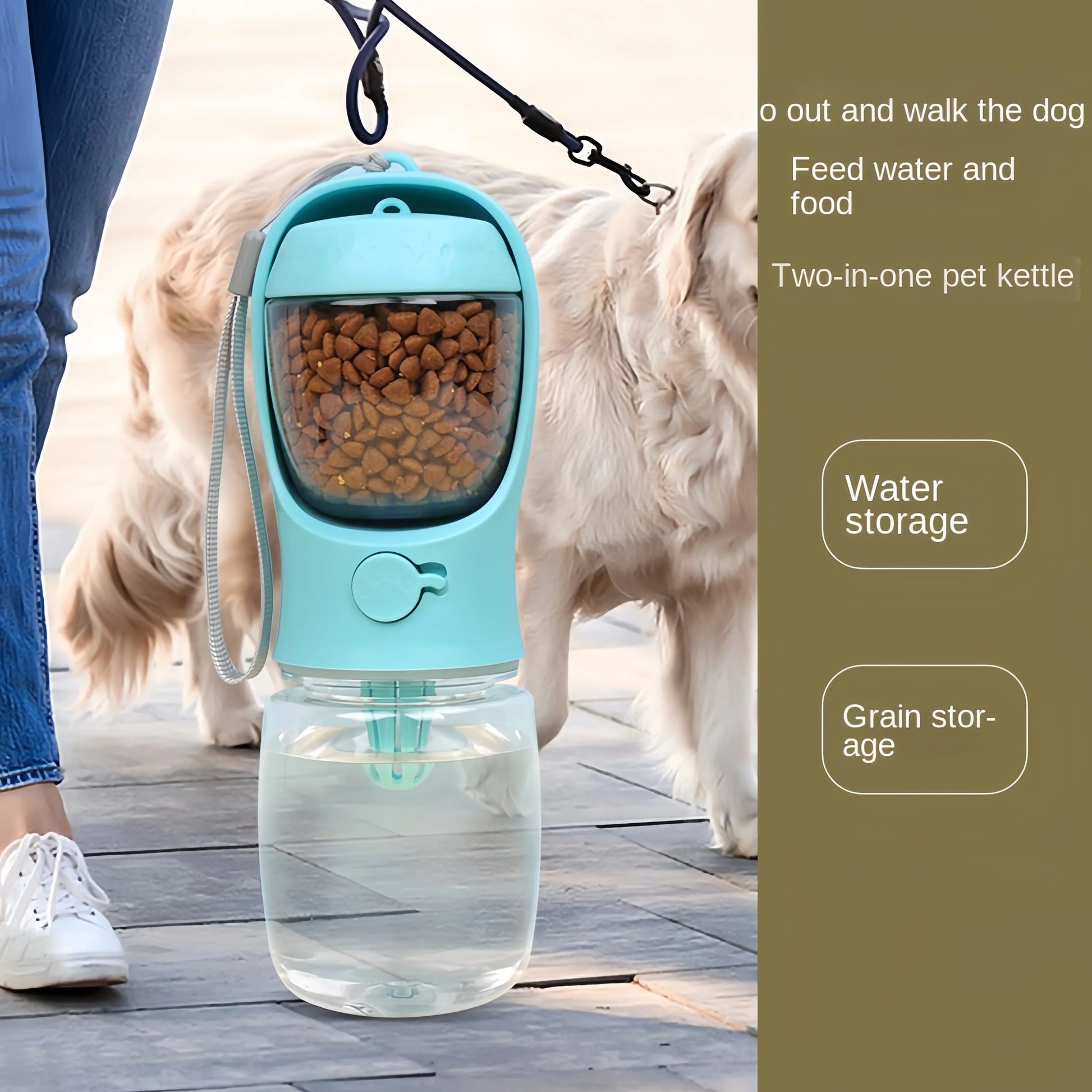 Portable Dog & Cat Travel Water Bottle With Storage Food