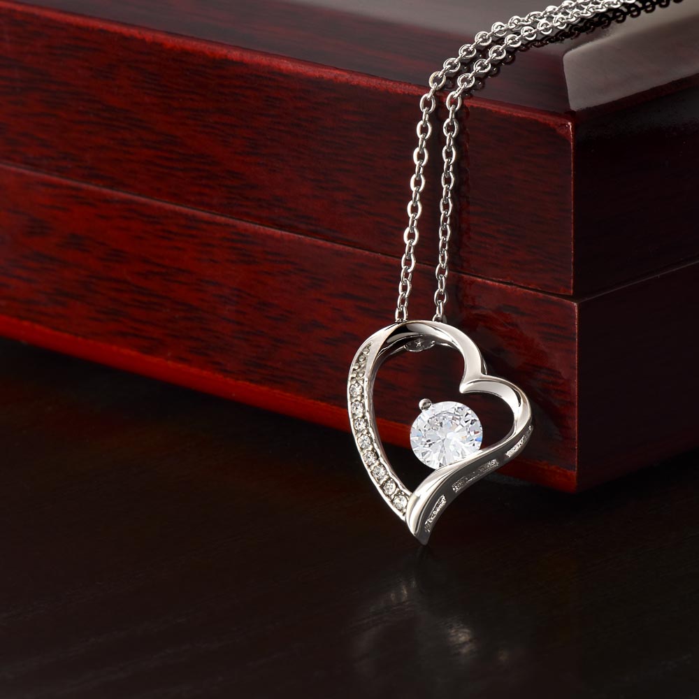To My Daughter From Dad "Never Forget That I Love You" Heart Necklace