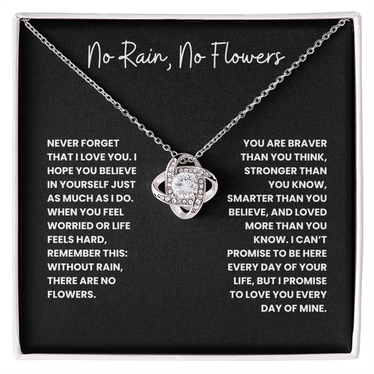No Rain, No Flowers- Love Knot Necklace