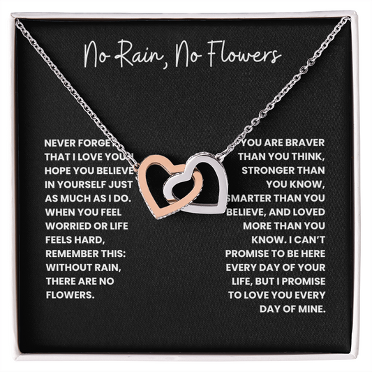 No Rain, No Flowers- Interlocking Hearts Necklace