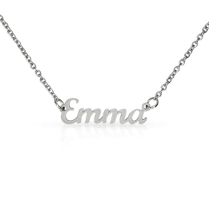 Custom Name Necklace- Polished Steel & 18k Gold