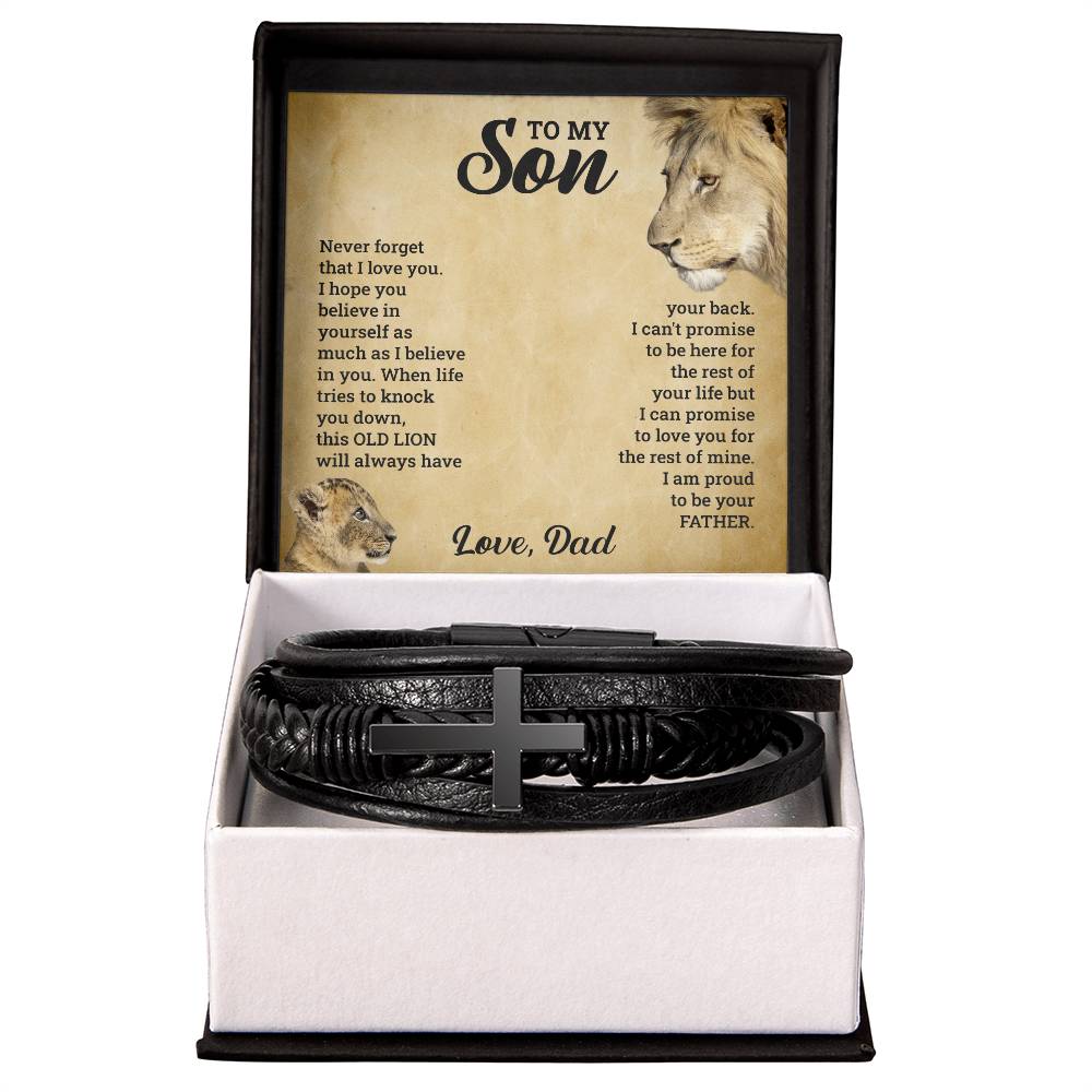 to-my son this old lion necklace gift set_artwork_modified_artwork Men's Cross Bracelet