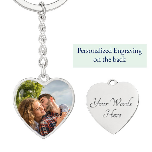 Custom Photo Heart Keychain