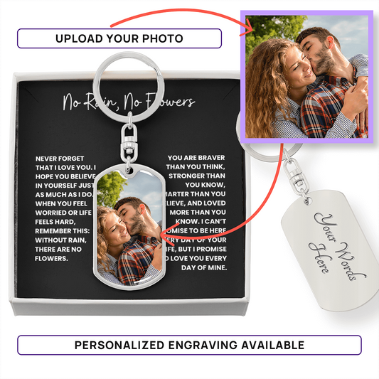 Custom Photo Dog Tag Keychain