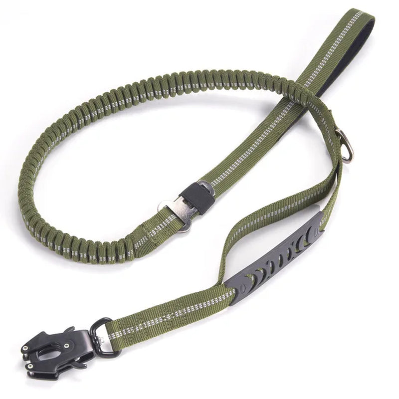 Heavy Duty Tactical Bungee Dog Leash & Car Seatbelt 