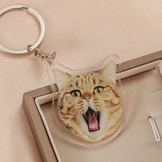 Custom Pet Photo Acrylic Keychain Personalized Dog/Cat Photo Keychain Charm Personalized Backpack Pendant Best Custom Gift